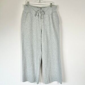 Victorias Secret Lace Up Wide Leg Sweatpants Womens XL Daisy Embroidered Jogger